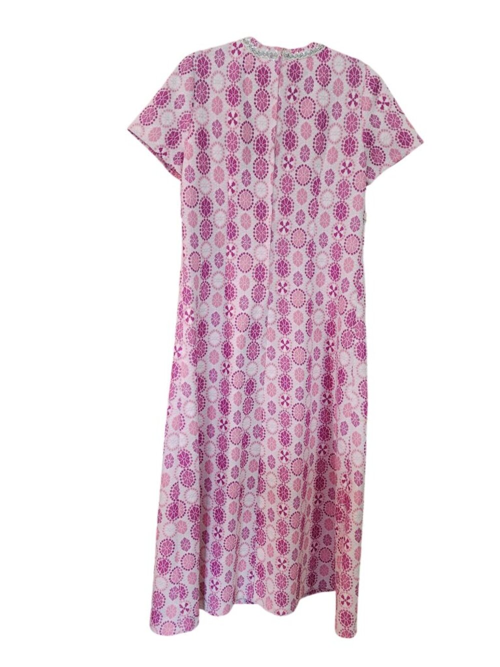 Vintage 1960's Handmade Maxi Dress Geo Pattern - Picture 2 of 3